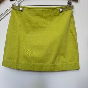 Cotton Mini Skirt in Lime